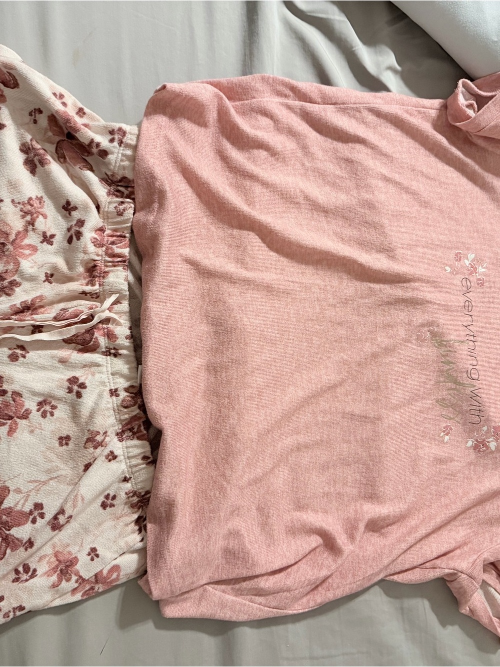 Womens Pink Floral Graphic Top - Unbranded